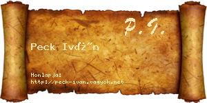 Peck Iván névjegykártya